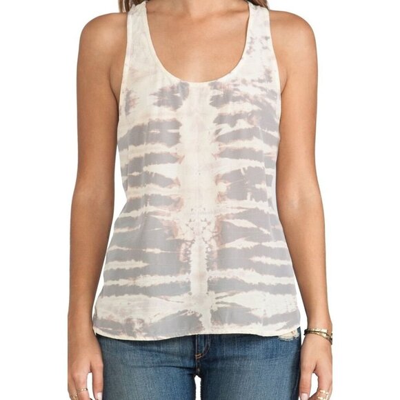 GYPSY05 Global Village TIE DYE in Blush RACERBACK Tank TOP 100% Silk M - Picture 1 of 4